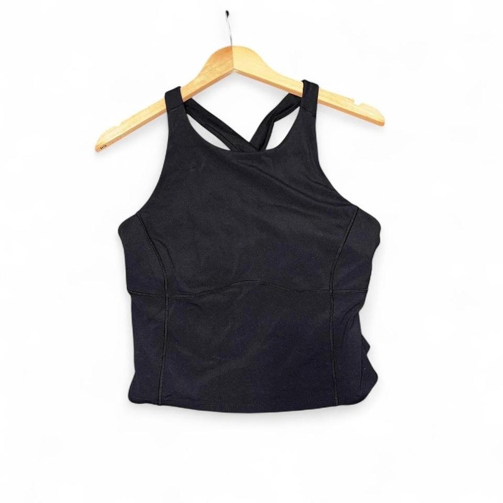 Lululemon High Neck Key to Balance Tank 12 Black Cross Back